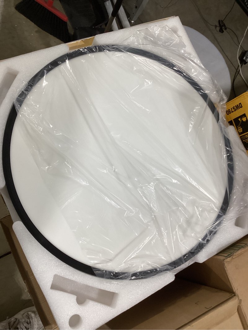 Condition photo showing Good Condition for 24 inch large led flush mount ceiling light, 50w, 5480lm, 3000k/4000k/6000k cct selectable,super slim low profile round flat panel light for bedroom,kitchen,hallway (black 1pk) black noremote-24inch-1pk