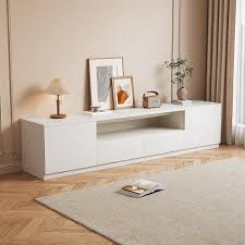 Gearlene 78.7'' W Modern TV Stand for TVs up to 75'', Wood Media Console with 2 Storage Drawers(incomplete)