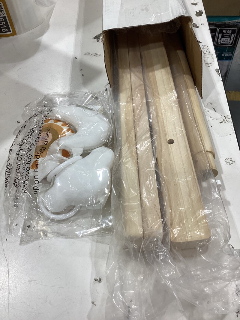 Condition photo showing Good Condition for funny supply wooden baby gym with 6 gym toys foldable baby play gym frame activity center hanging bar newborn gift