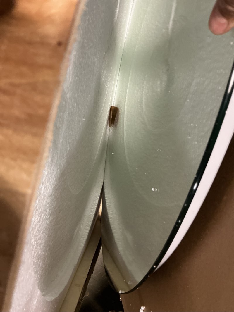 Condition photo showing New/Like New for niccy round led bathroom mirrors with light, 24" backlit makeup mirror for bathroom, frameless circle smart vanity mirror with 3 color lights, anti-fog, smart touch button, shatter-proof 24"l x 24"w