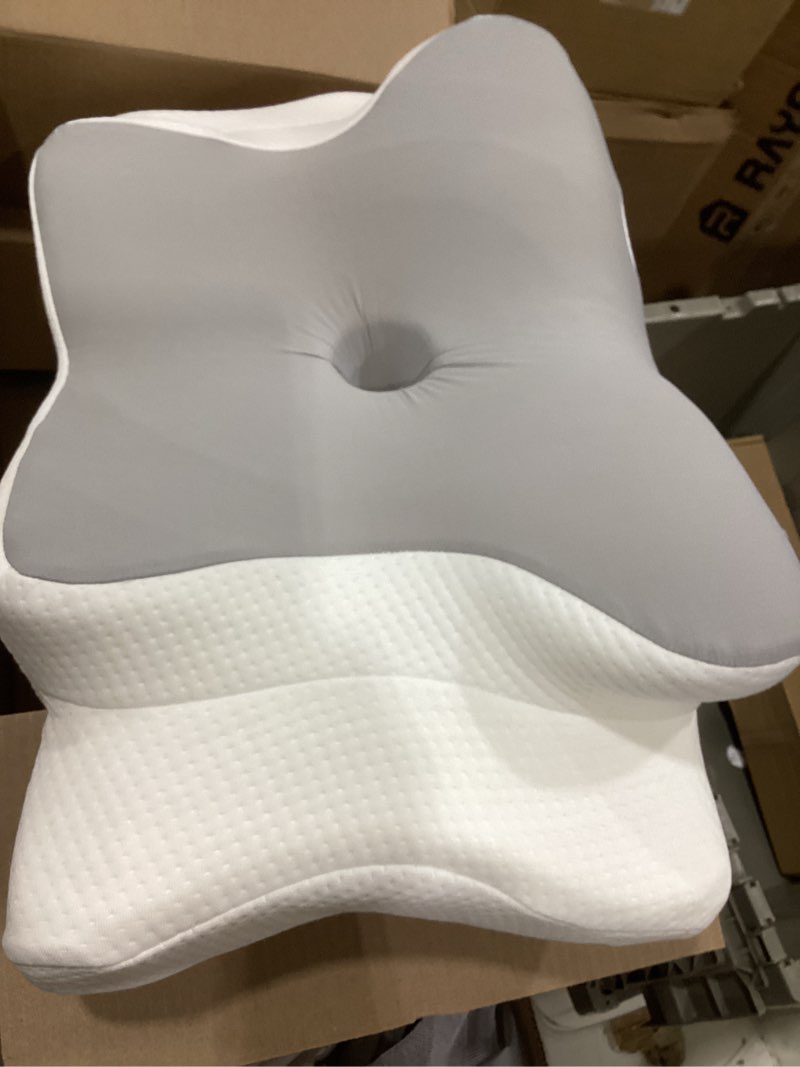 Condition photo showing As Is for ultra pain relief cooling pillow for neck support, adjustable cervical pillow sleeping, odorless ergonomic contour memory foam pillows, orthopedic bed pillow for side back stomach sleeper