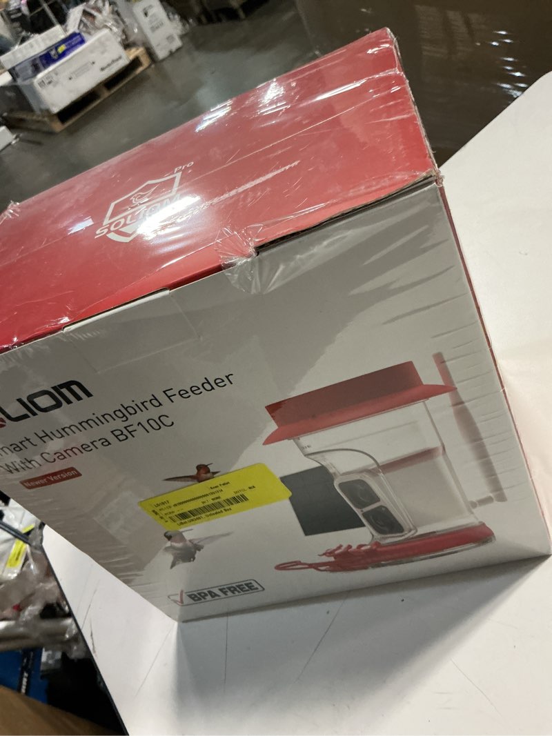 Condition photo showing New/Like New for soliom hummingbird feeder with camera, solar powered 2k smart bird feeder with ai bird identification, auto motion detection, ant moat & pole mount, ideal gift for hummingbird lovers, 20 oz