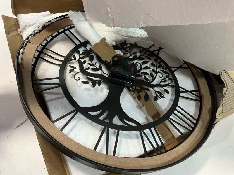 Condition photo showing Good Condition for wall clocks for living room decor - tree of life big wall clock, quiet and no ticking suitable for wall decor, living room decoration, kitchen decoration (16 in)