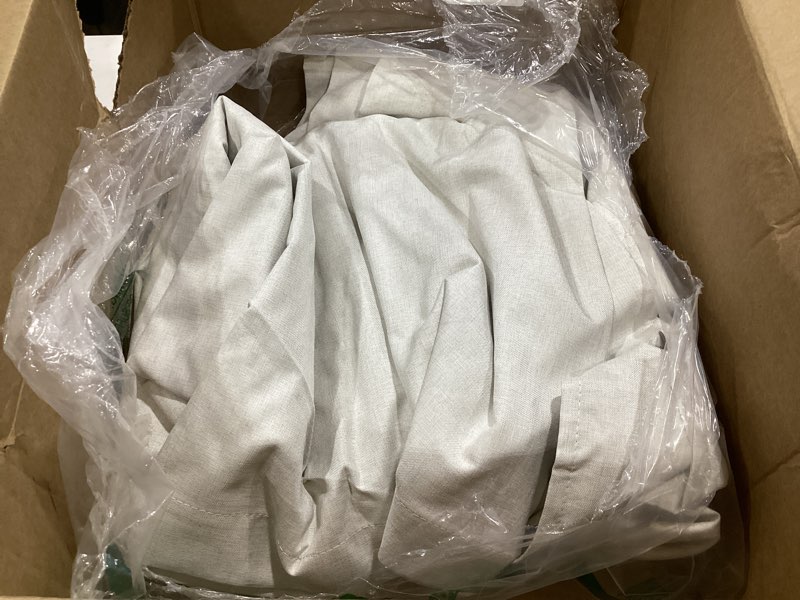 Condition photo showing As Is for 100 inch length extra wide pinch pleated blackout curtains 84 inch long for living room,farmhouse natural linen thick burlap heavy duty insulated sliding door large window drapes(100"w x 84"lx2panels) natural 100"w x 84"l (pack of 2)
