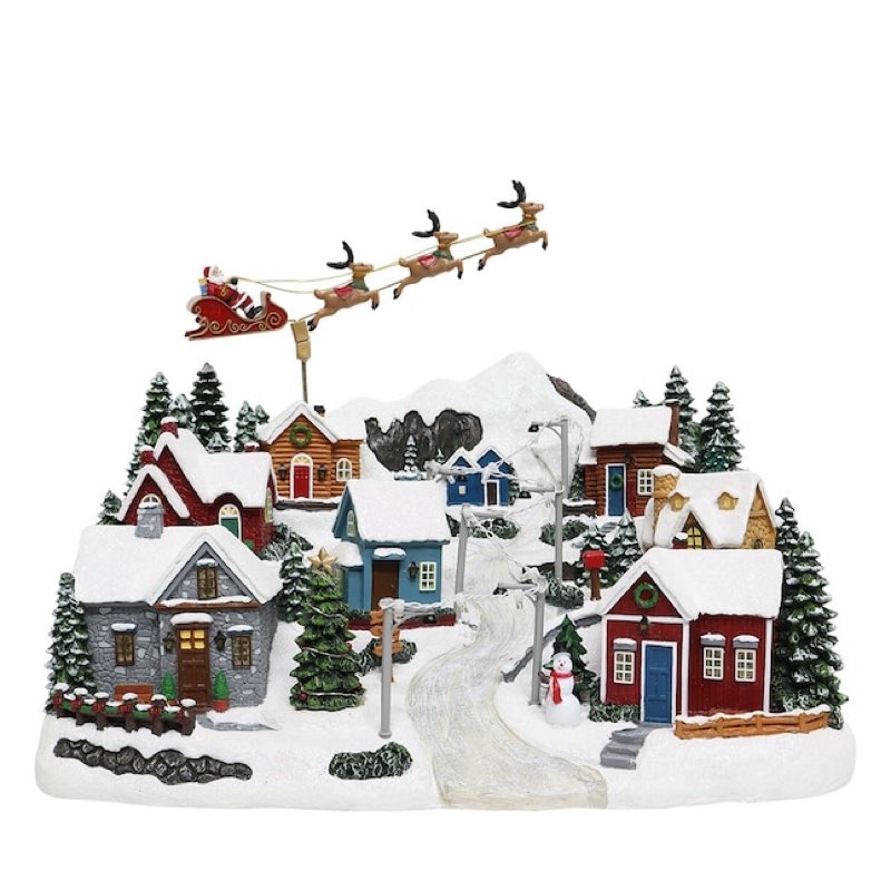 carole towne winter hillside lighted musical building in the christmas