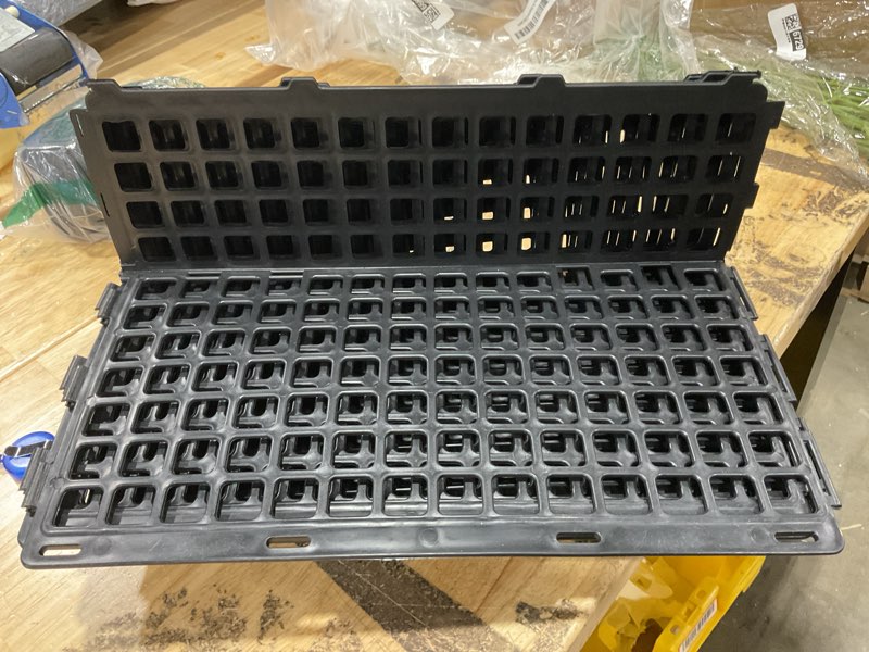 Condition photo showing Good Condition for 12pcs plastic shelf dividers for supermarket produce and fruit display, black grocery store shelf rail easy to clean design and efficient sorting for retail organization