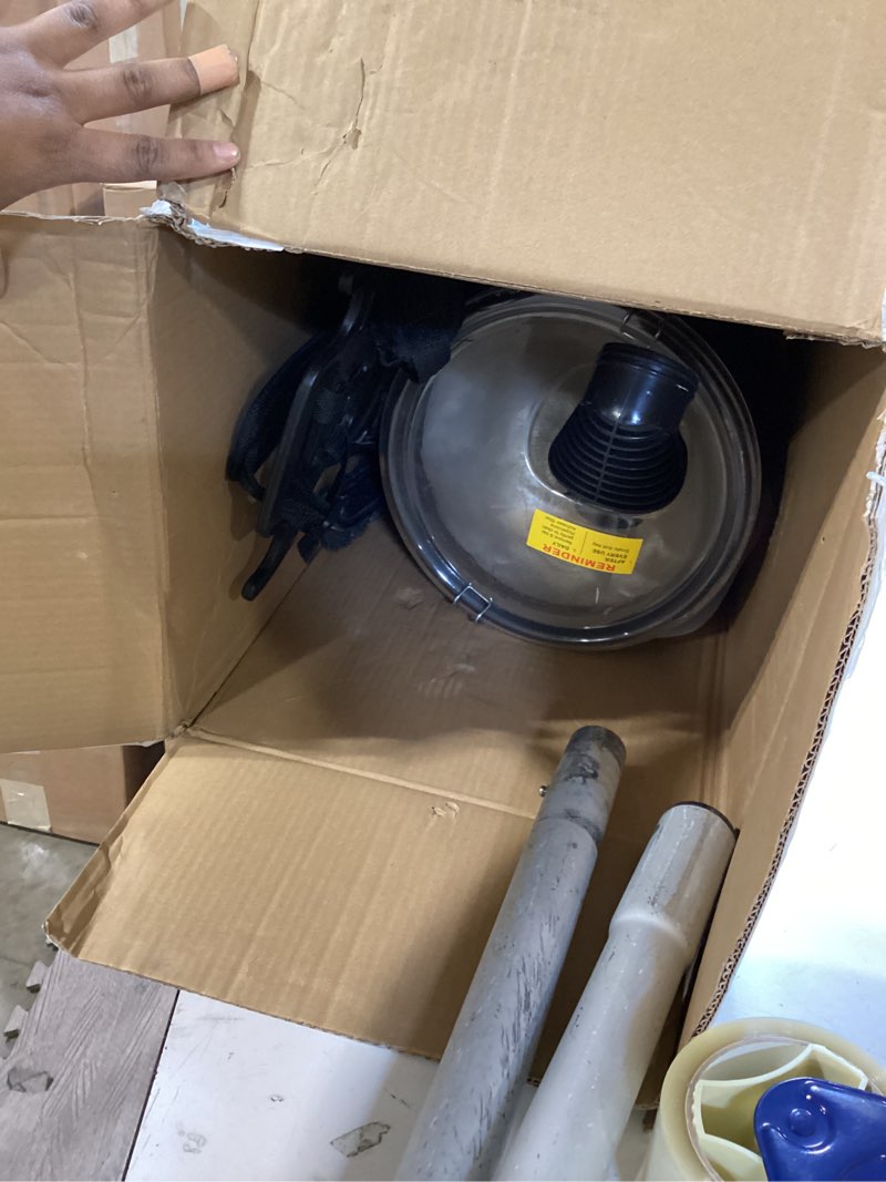 Condition photo showing As Is for hoover commercial shoulder vac pro backpack bagged vacuum cleaner, with hepa media filter, lightweight with extra long cord, chiropractic design, for carpet and hard floors, c2401, black