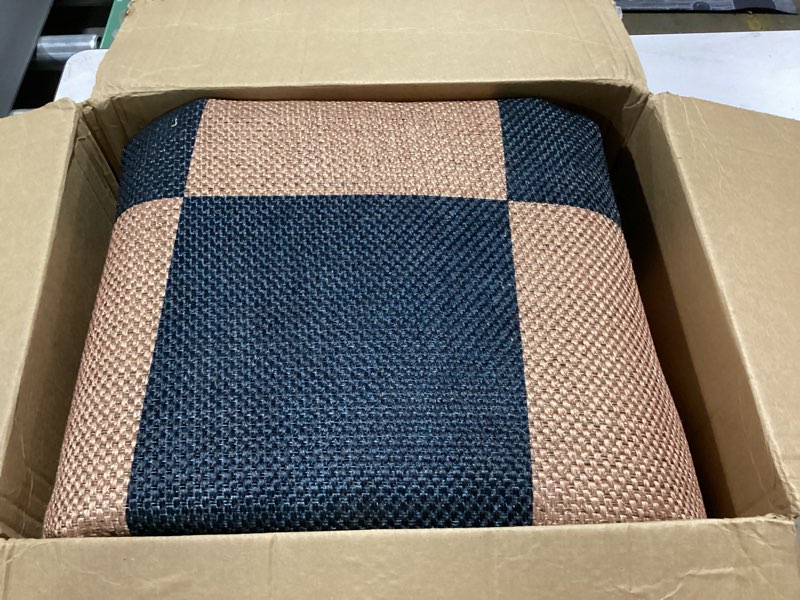 Condition photo showing Good Condition for garveehome easy jute 8x10 area rugs for living room checkered rugs machine washable non-slip backing indoor outdoor carpets for farmhouse dining room nursery patio black tan black&nature-checkerboard-1 8' x 10' (rectangular)