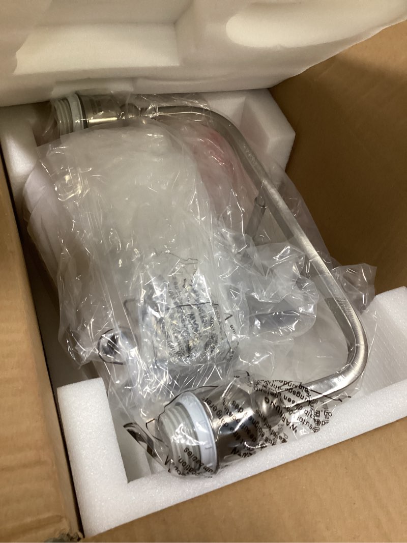 Condition photo showing Good Condition for 2-Light Bathroom Light Fixtures, Brushed Nickel Vanity Lights, Double Wall Sconce with Flared White Fabric Shade, Modern Sconces Wall Lighting for Hallway Bedroom Stairway, VL837-BN-2 Brushed Nickel 2-Light, 18.5"