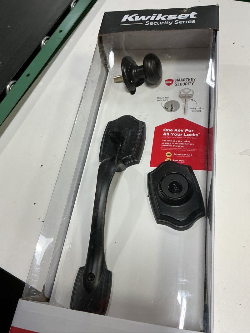 Condition photo showing As Is for kwikset smartkey belleview venetian bronze handleset right or left handed