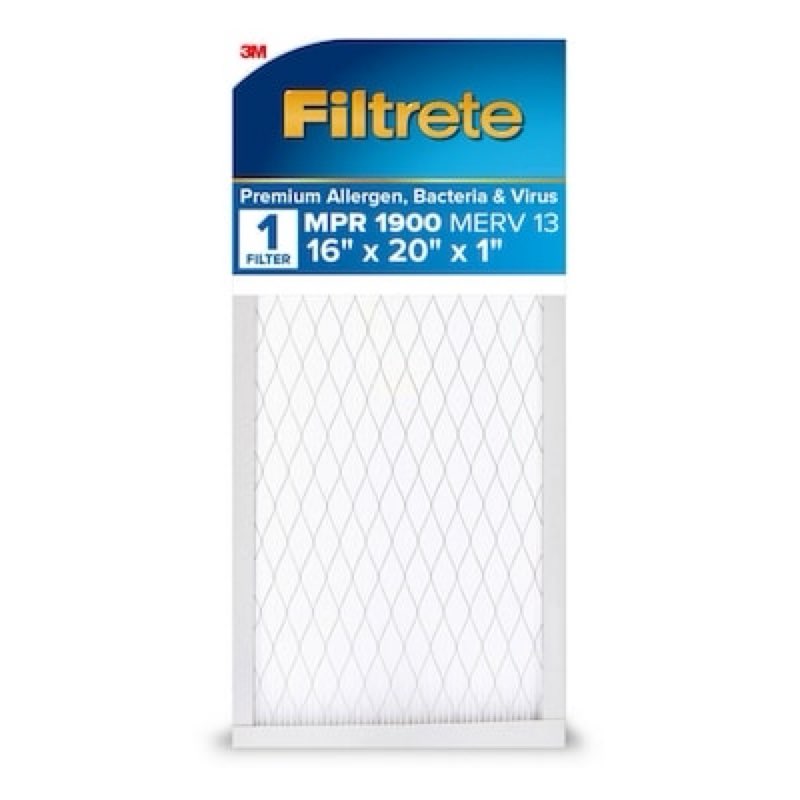 filtrete 16 x 24 x 1 merv 13 1900 mpr premium allergen, bacteria and virus electrostatic pleated