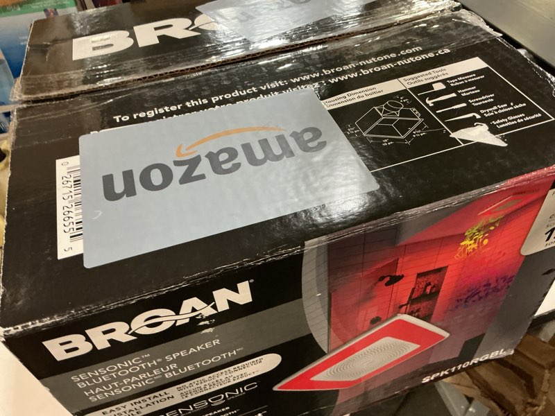 Condition photo showing Good Condition for Broan-NuTone ChromaComfort Bathroom Exhaust Fan with Bluetooth Speaker, Powerful 110CFM/1.5 Sones, 24-color LED Light, SPK110RGBL, Wall Switch Chroma Sensonic