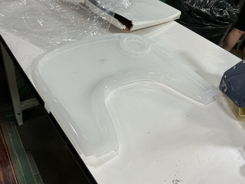 Condition photo showing As Is for high chair tray cover compatible with stokke tripp trapp chair with cup holder - smooth surface and strong suction - made with food-safe plastic (bpa bps bpf lead phthalate free) - clear