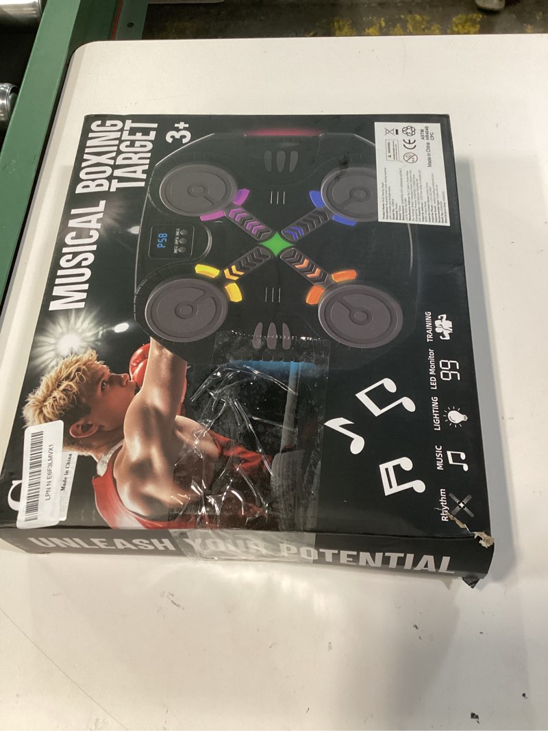 Condition photo showing New/Like New for music boxing machine for kids: smart wall mounted wireless punching target toys with gloves and led - birthday gifts for boy girl teen ages 3 4 5 6 7 8 9 10 11 12+ years old indoor gym sport play game