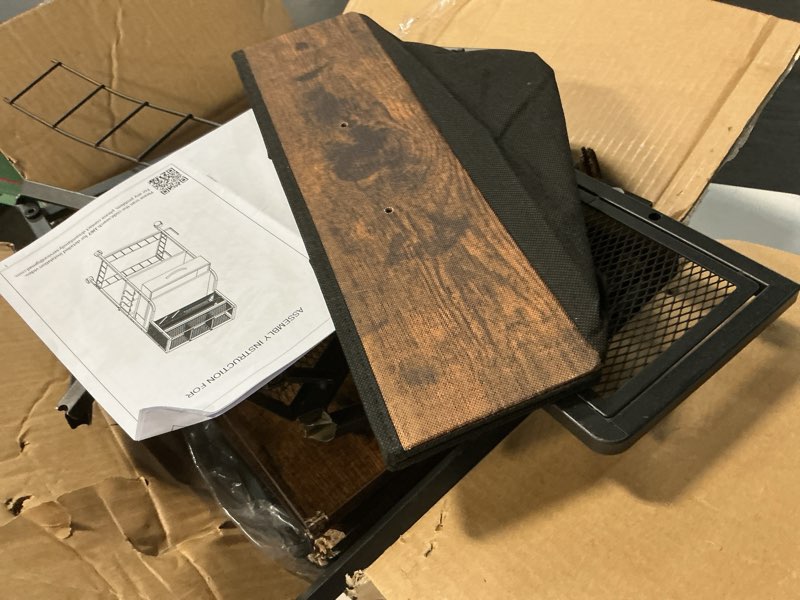 Condition photo showing As Is for homsorout art cart, 3 tier rolling cart - utility cart with storage drawer and wheels, versatile art & craft organizer for home, office, or studio ideal for storing brushes, paints ?brown?