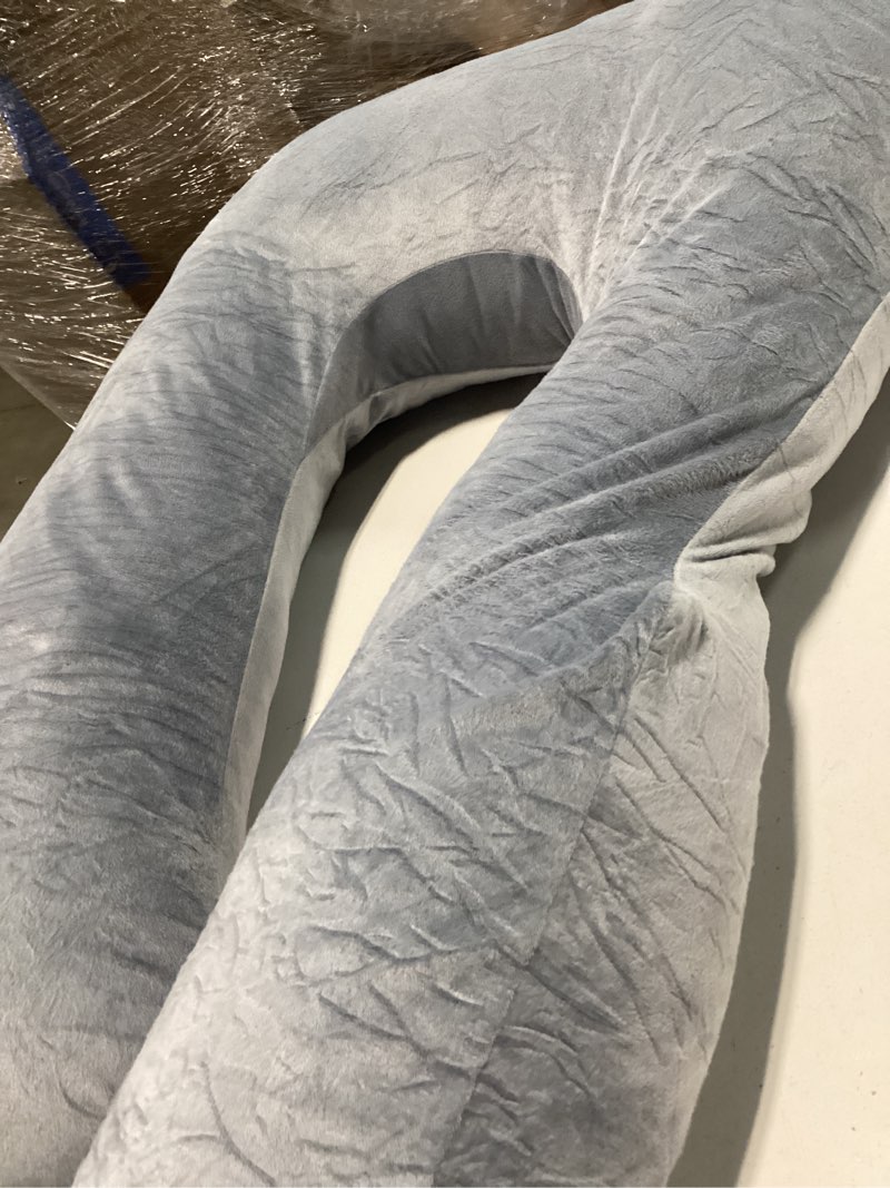 Condition photo showing As Is for Momcozy Pregnancy Pillow for Sleeping, Dreamlign U Pro Maternity Pillow with Adjustable Leg Pillow, Removable Cover - Support for Back, Hip, Belly, Legs for Pregnant Women, 50-72 Inch Full Body Pillow