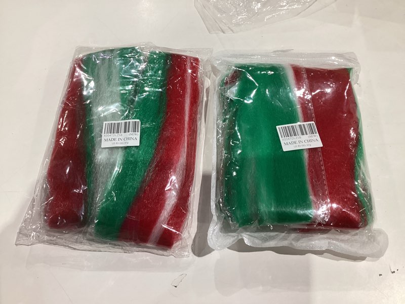 Condition photo showing New/Like New for Braided Long Ponytail Extension High Temperature Silk Christmas Red White Greener Hair Tie Natural Synthetic DIY Braided Hairpieces for Women Xmas Daily Wear 34 Inch 50 Gram