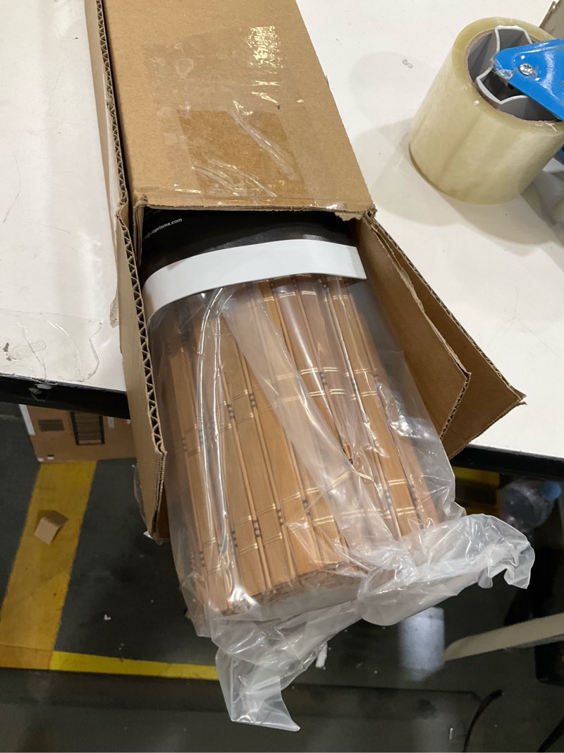 Condition photo showing Good Condition for LazBlinds No Tools No Drill Cordless Bamboo Roman Shades, Light Filtering Window Treatment, Roll Up Bamboo Blinds for Window 23'' W x 64'' H, Brown Brown206 23'' W x 64'' H