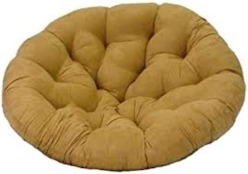 blazing needles solid microsuede papasan chair cushion, 52" x 6" x 52", lemon 52 in x 6 in x 52 in lemon