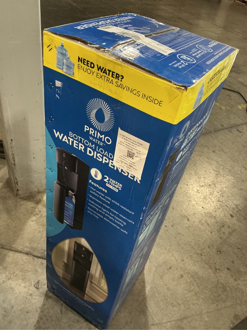 Condition photo showing As Is for primo water dispenser for 5 gallon bottle - hot & cold bottom loading water cooler machine