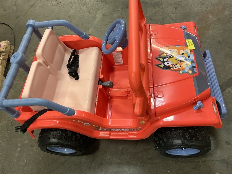 Condition photo showing Good Condition for 12v bluey 4-wheeler ride-on, battery powered car for kids with sounds, ages 3+
