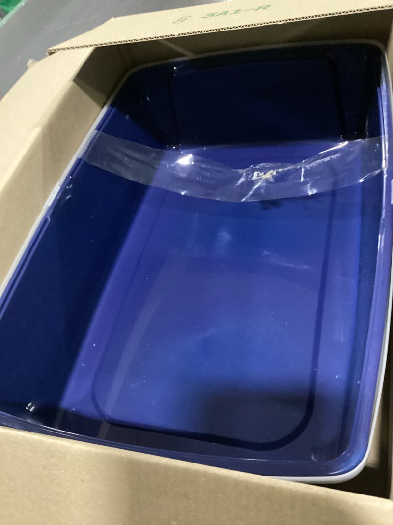 Condition photo showing Good Condition for iris usa xx-large side entry cat litter box, open top extra large litter box for big cats and multi-cat households, high sided scatter shield, easy to clean, 30" l x 20" w x 14" h, navy xxl - side entry navy