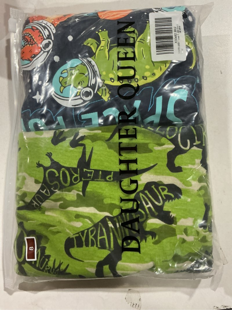 Condition photo showing New/Like New for DAUGHTER QUEEN Boys Summer Pajamas Set 4 Pieces 100% Cotton Sleepwear Size 18 Months-12 Years 18-24 Months 4pcs-green/Black-dinosaur-sba24