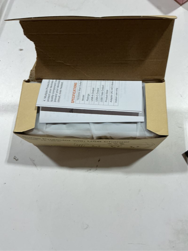 Condition photo showing Good Condition for multi plug outlet extender, usb c wall charger, tessan wall plug splitter with 5 outlets and 3 usb, electrical power expander with surge protector spaced for home office dorm room gray 5 outlets (usb-c)