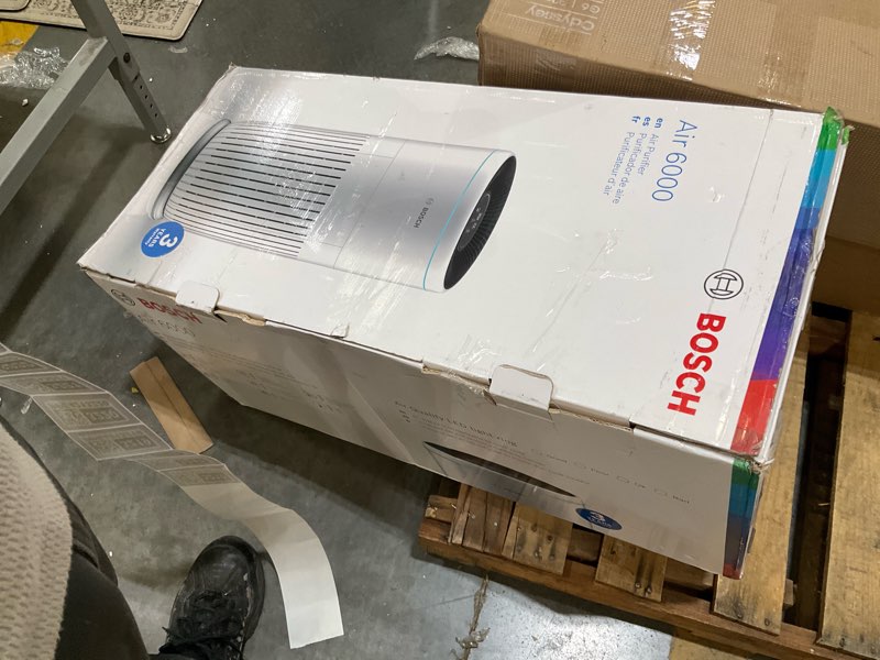 bosch air purifier for home, large spaces (covers, 2745-sq ft), 4-in-1 filter for pollen, viruses, smoke, dust, dander, outdoor pollution, odors, hepa, energy star, air 6000, white