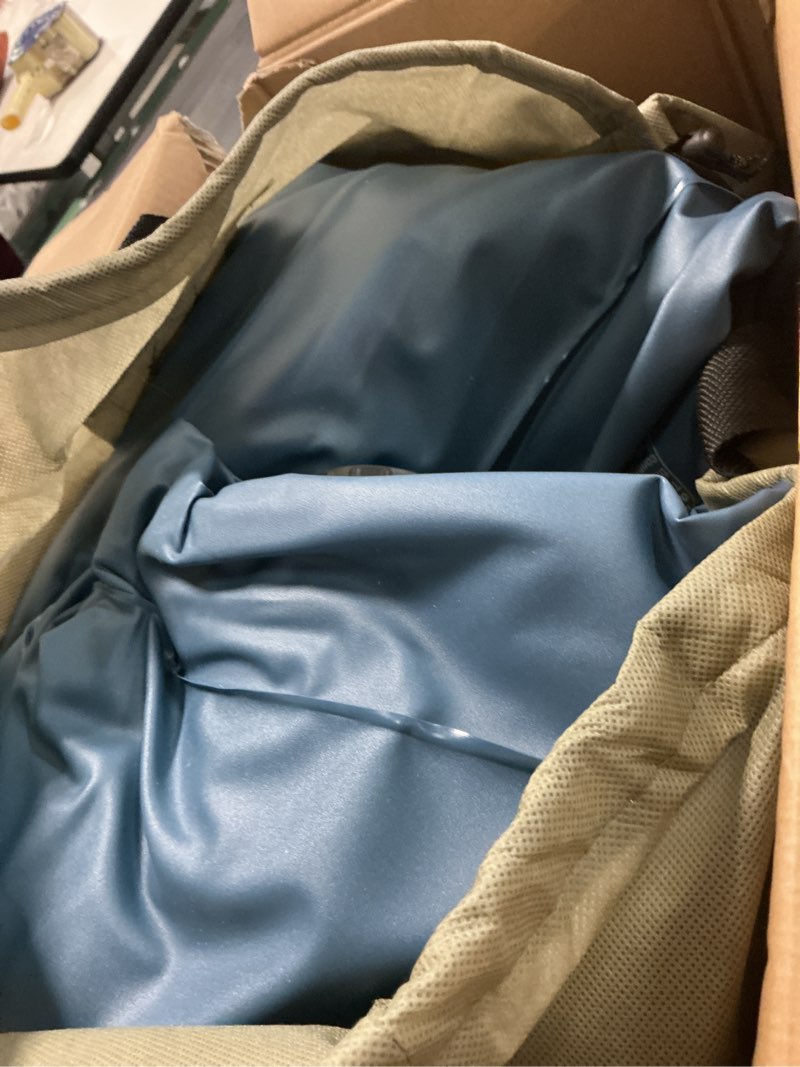 Condition photo showing Good Condition for intex elevated 18" pillow rest queen air mattress with internal pump - off-white/blue