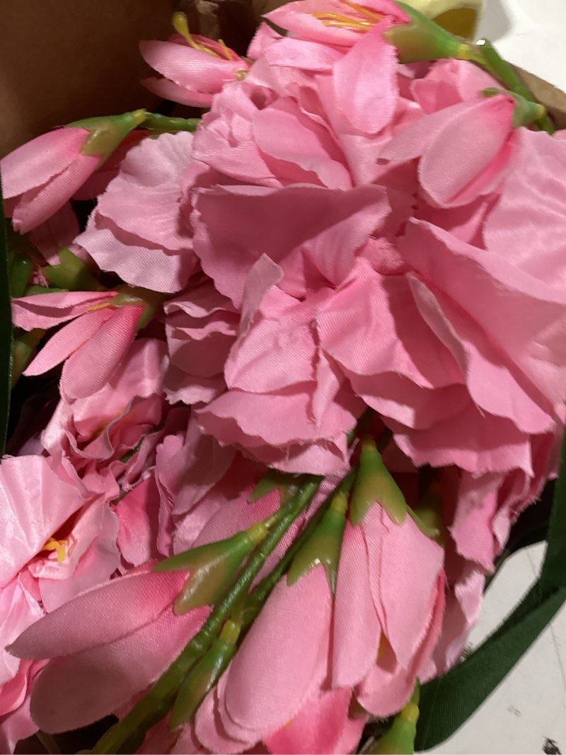 Condition photo showing As Is for ipopu pink gladiolus artificial flowers 30.3 in long stem 10 pcs faux silk gladiolus flowers for home wedding office decoration(pink)