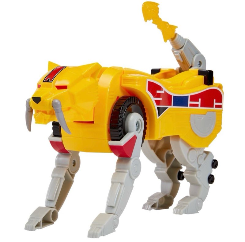 Mighty Morphin Power Rangers Re-Ignition Sabertooth Tiger Dinozord Action Figure with Missile Firing and Megazord Combination, Ages 4+