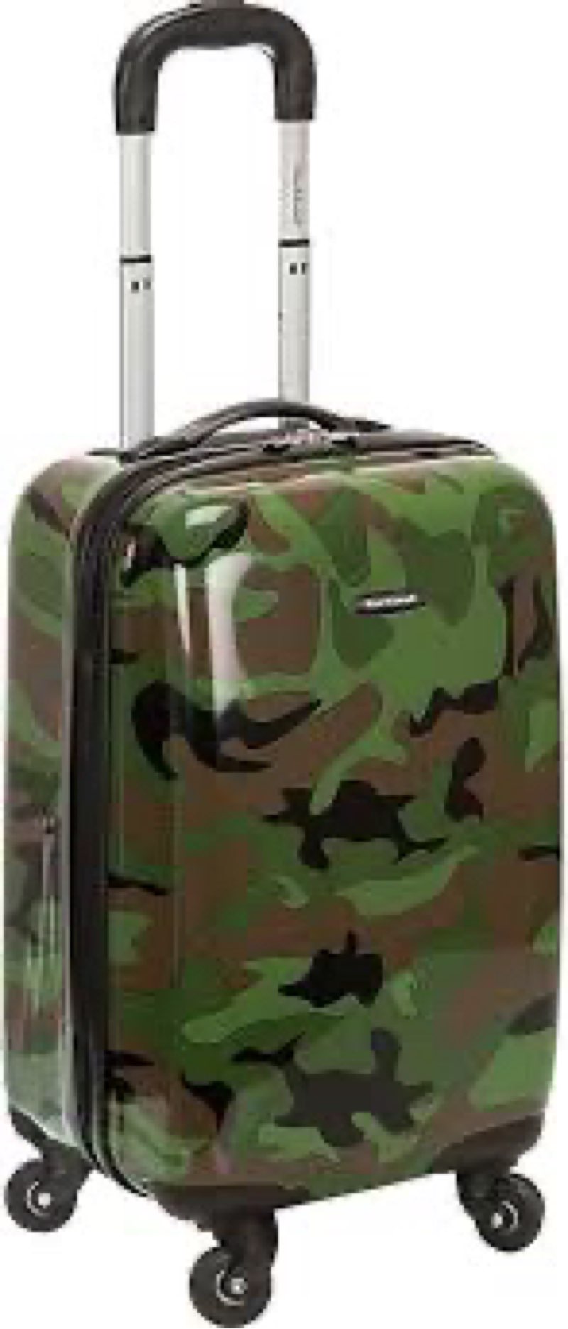 rockland safari hardside spinner wheel luggage, camo, carry-on 20\" (green)