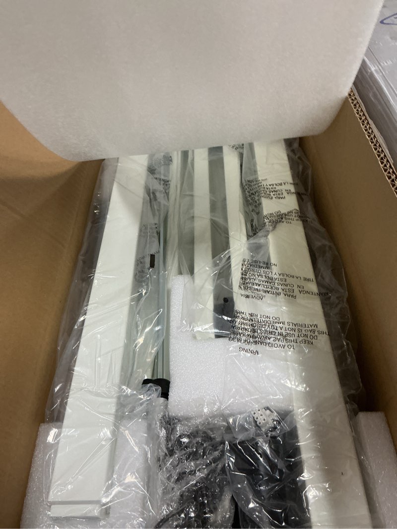 Condition photo showing As Is for HUANUO 32" Small Electric Standing Desk Adjustable Height, 4 Memory Height Settings, Sit Stand Up De