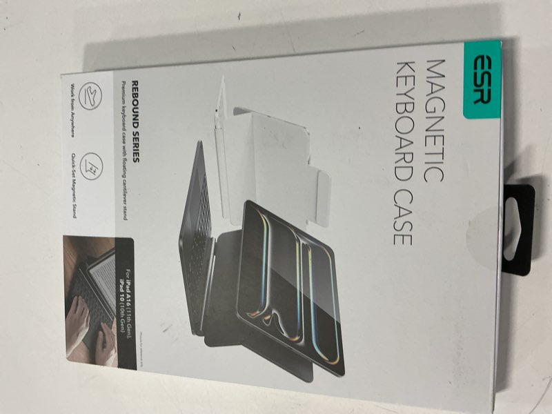 Condition photo showing New/Like New for esr ipad 11th(a16, 2025)/10th gen case with keyboard, magic keyboard for ipad 10.9", case with floating cantilever stand, springy backlit keys, multi-touch trackpad, rebound series, black