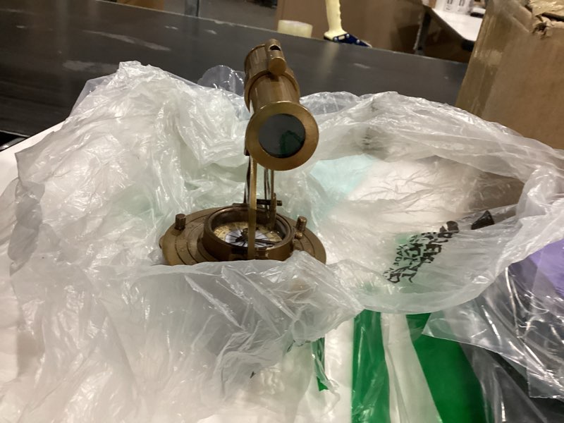 Condition photo showing Good Condition for Brass Alidade Decorative Telescope 4" with Base Compass Gifts (5 inch)