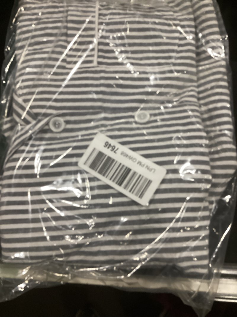 Condition photo showing Good Condition for latuza women's seersucker capri pajama set cotton button up top capris pj set x-large black stripe