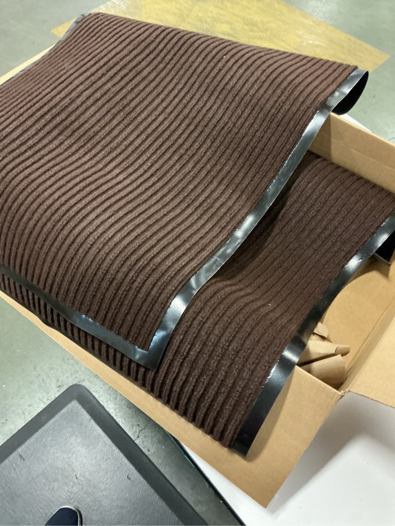 Condition photo showing Good Condition for Tough Entry Mat Indoor Outdoor Doormat Entrance Mat Tough Entry Collection Slip Skid Resistant PVC Backing Anti Bacterial Commercial Grade 34”x23” set of 2