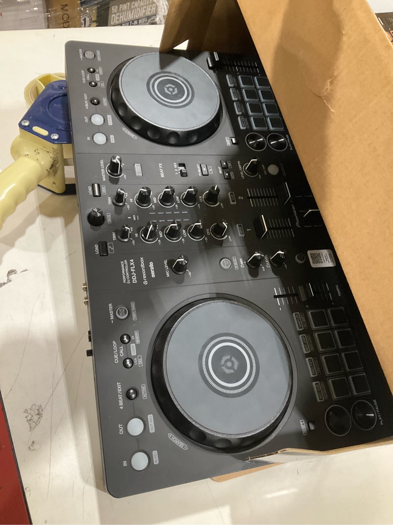 Condition photo showing As Is for pioneer dj ddj-flx4 2-deck rekordbox and serato dj controller - graphite