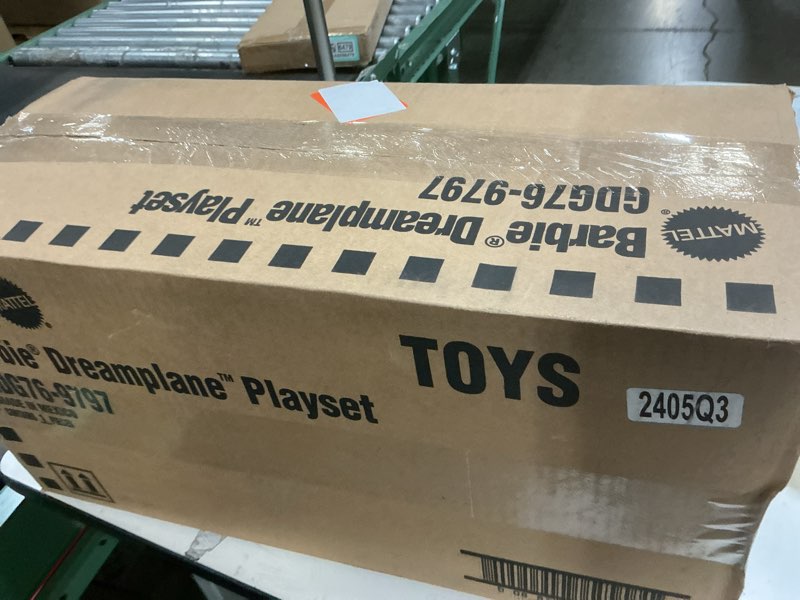 Condition photo showing New/Like New for barbie dreamplane airplane toys playset with 15+ accessories including puppy, snack cart, reclining seats and more (amazon exclusive)