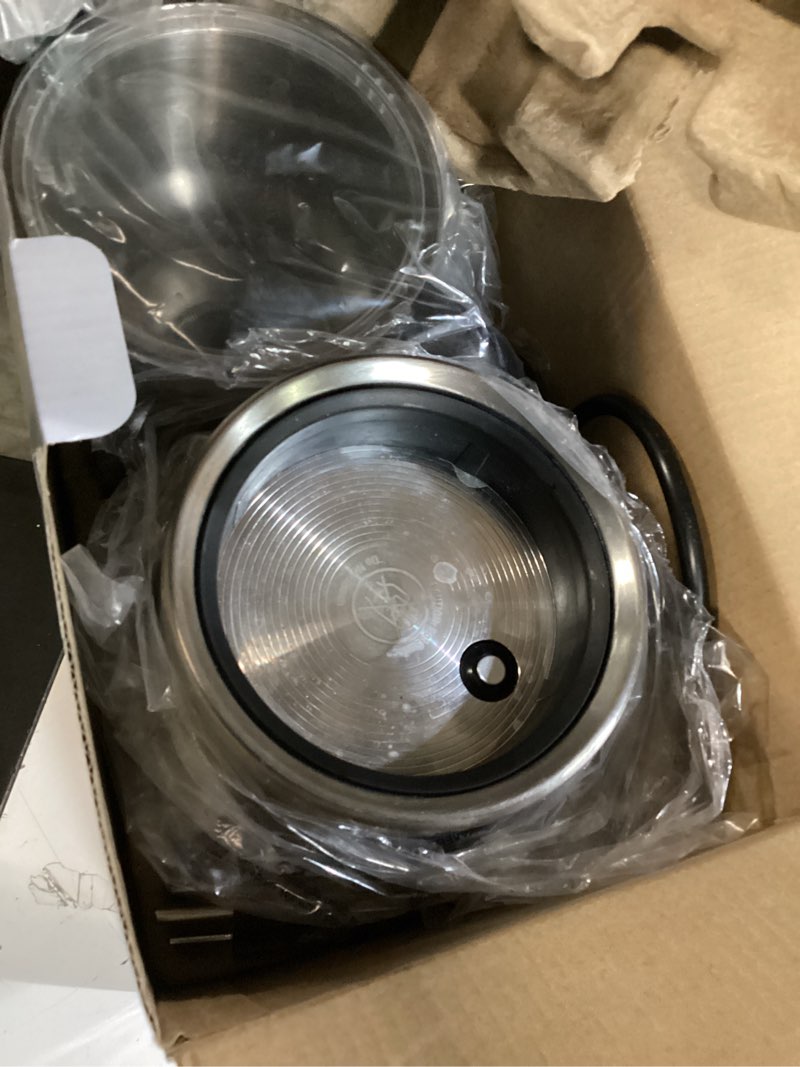 Condition photo showing As Is for milk frother and steamer, large capacity & detachable electric milk frother, automatic warm and cold foam maker, hot chocolate maker, stainless steel jug, 30.44oz./900ml