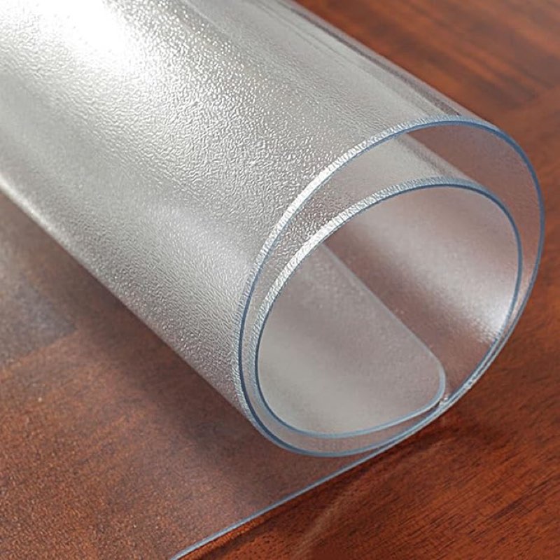 pvc matte tablecloth,rectangular table pad,transparent table cover,wipe clean tabletop mats,2mm thick,plastic/vinyl fabric,customizable,120120cm/47.247.2in