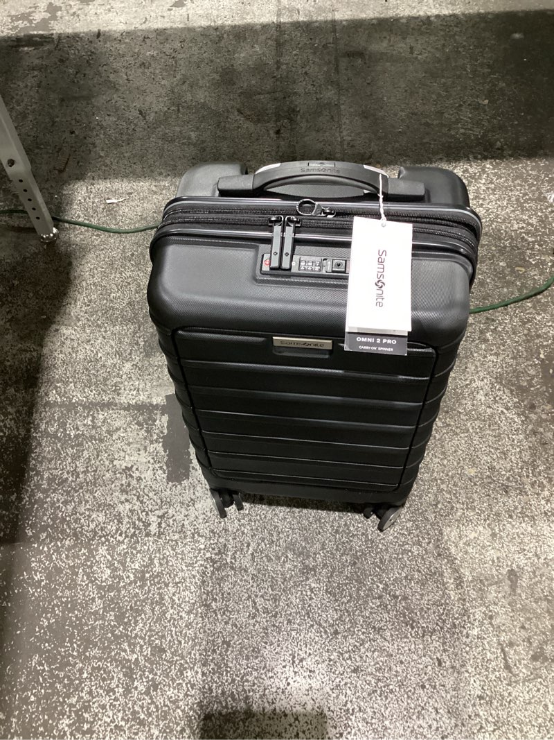 Condition photo showing Good Condition for Samsonite Omni 2 Pro Hardside Expandable Luggage with Spinner Wheels, Pro Carry-on, MIDNIGHT BLACK Pro Carry-on Spinner Black