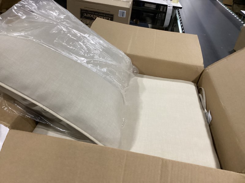 Condition photo showing Good Condition for Arden Outdoor Deep Seat Cushion Set, 22 in x 24 in, Weather-Proof, Rain-Proof, Fade Resistant Patio Cushion Tan Leala Polyfill Tan Leala 22" x 24"