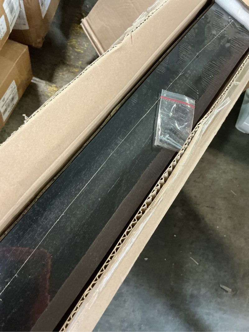 Condition photo showing New/Like New for premium solid wood display case, 22" x 28", plexiglass front, linen background, black finish