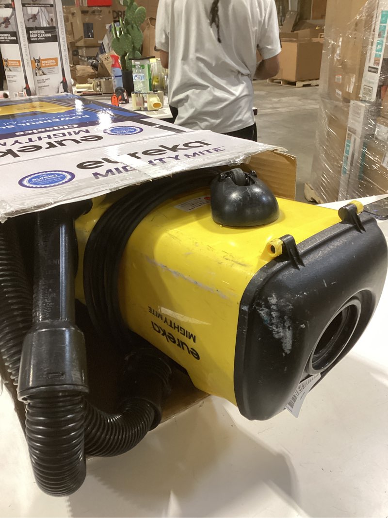 Condition photo showing As Is for Eureka 3670M Canister Cleaner, Lightweight Powerful Vacuum for Carpets and Hard floors, w/ 5bags,Yellow