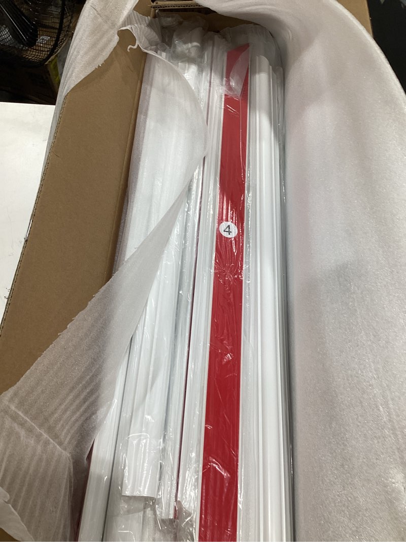 Condition photo showing Good Condition for pre-cut peel and stick wall molding kit wainscoting trim- self adhesive premade accent panel chair rail for interior moulding home decor accent wall set of 6 pcs - 3 top 3 bottom, ready to assemble white (54×24+24×24),set of 3