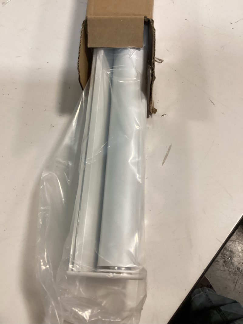 Condition photo showing New/Like New for LazBlinds Cordless Roller Shades for French Doors, No Drill French Door Blinds for Privacy, Blackout Roll Up Shades for Front Door Sidelight Glass Door Patio, 20 5/8" W x 24" H, White Blackout - White 20 5/8" W x 24" H Covering Width 20"