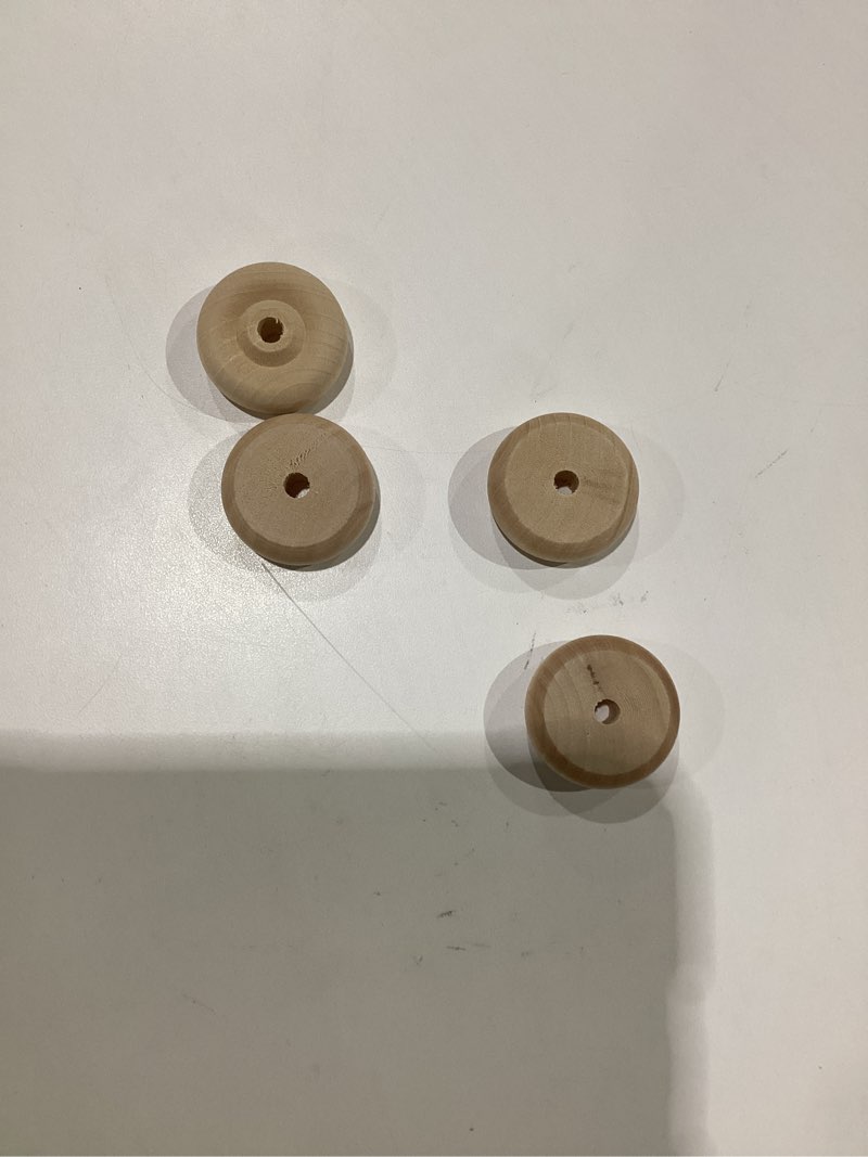 meccanixity slab wooden wheels 1-1/2" dia. 1/2" thick 1/4" hole, flat unfinished wood wheel for diy 