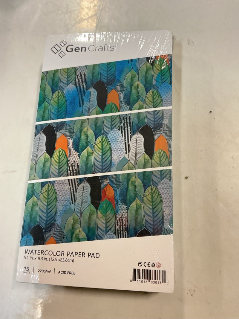 Condition photo showing New/Like New for GenCrafts Watercolor Paint Palette 48 Premium Colors with Paper Pad - 2 Refillable Brush Pens - 15 Sheets of Water Color Paper 48 Classic Colors